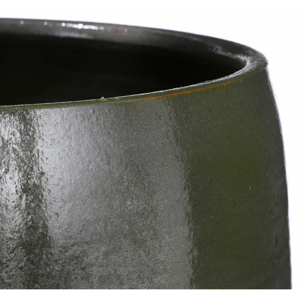 Mica Decorations Bloempot - groen - glanzend - keramiek - 24 x 22 cm