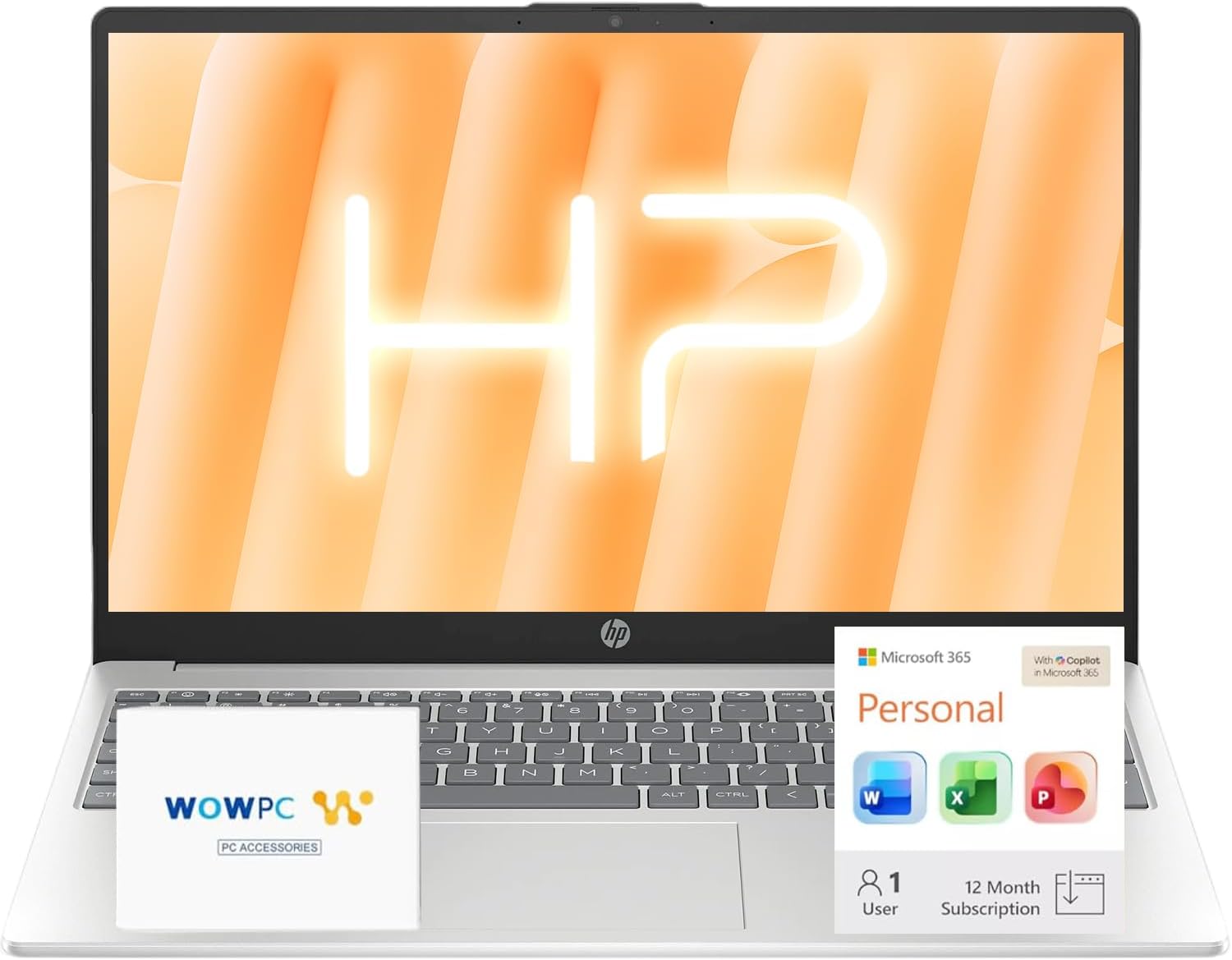 HP 15.6 Business Laptop Computer with Microsoft 365 • 2026 Edition • Copilot AI • Intel 4-Core N100 CPU • 1.1TB Storage (1TB OneDrive + 128GB UFS) • Windows 11 • w/o Mouse