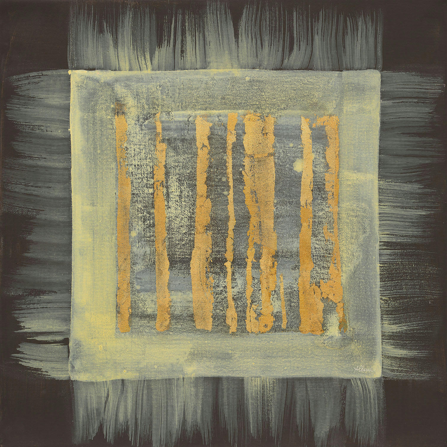 - Tableau Carré magique doré imprimé sur toile 30x30cm