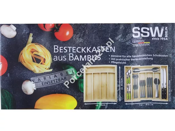 Wkład do szuflady na sztućce SSW - Bambusowy regulowany 14.700112