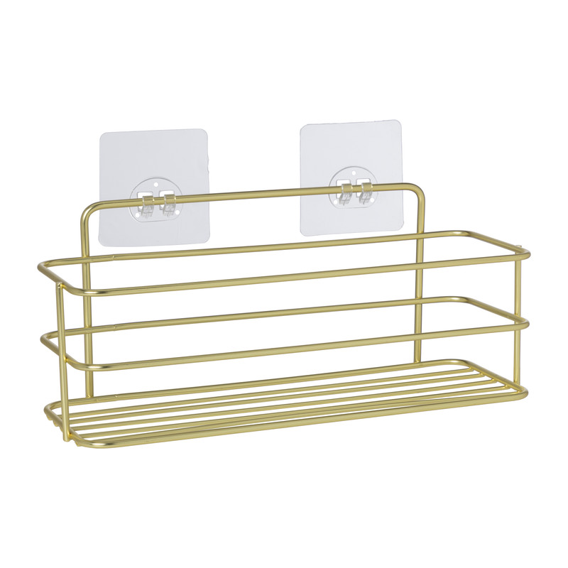 Badkamerrek rechthoekig - goudkleurig - 28x10x12 cm