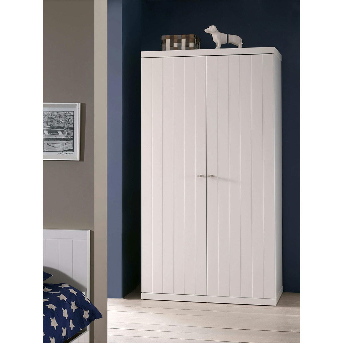 ROBIN - Armoire 2 portes blanc
