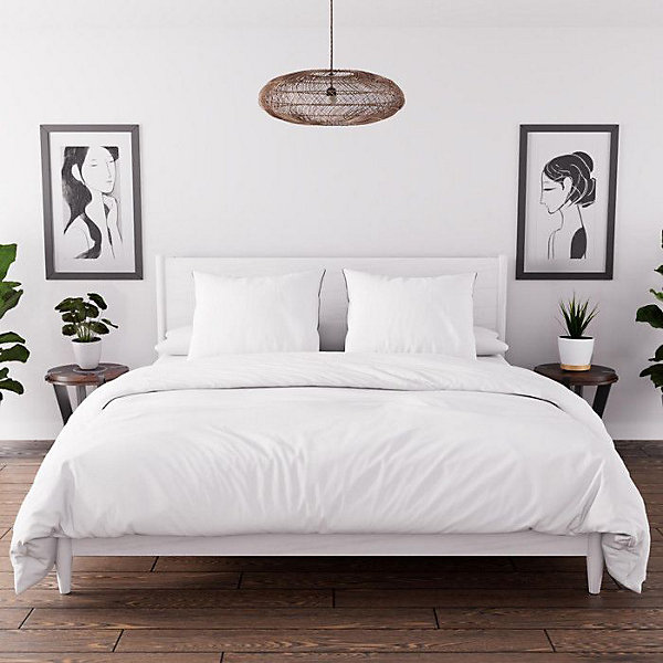 Ensemble couette et parure 7 Pièces BOHEME blanc pour lit en 140x190 cm, par Soleil d'ocre