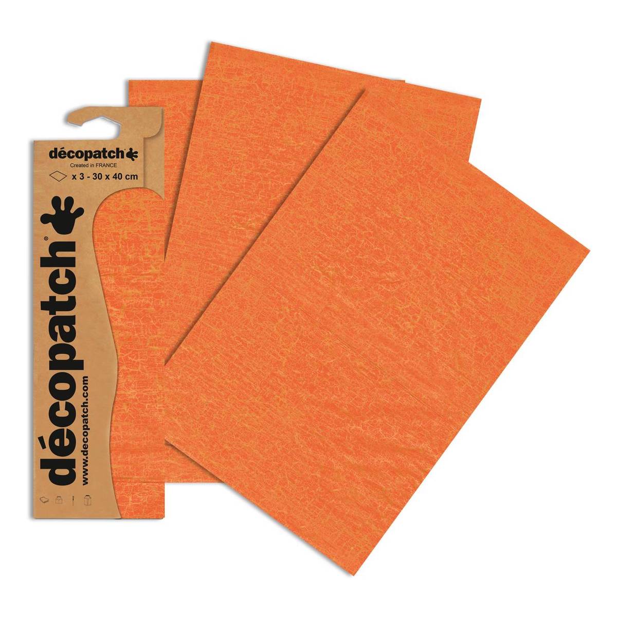 Decopatch Orange Crackle Paper 3 Sheets