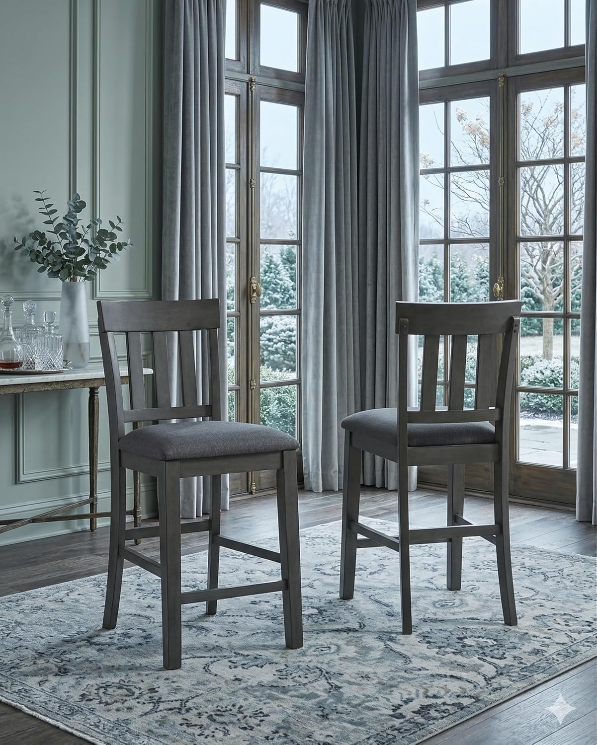 Signature Design by Ashley Hammis Rake Back Dining Room Chair, Set of 2, Dark Brown