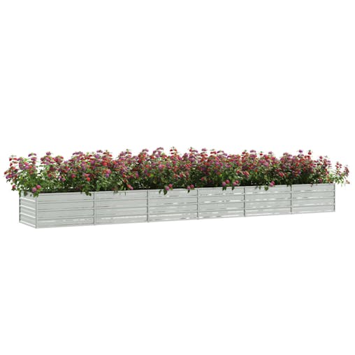 NNEVL Garden Raised Bed 480x80x45 cm Galvanized Steel Silver