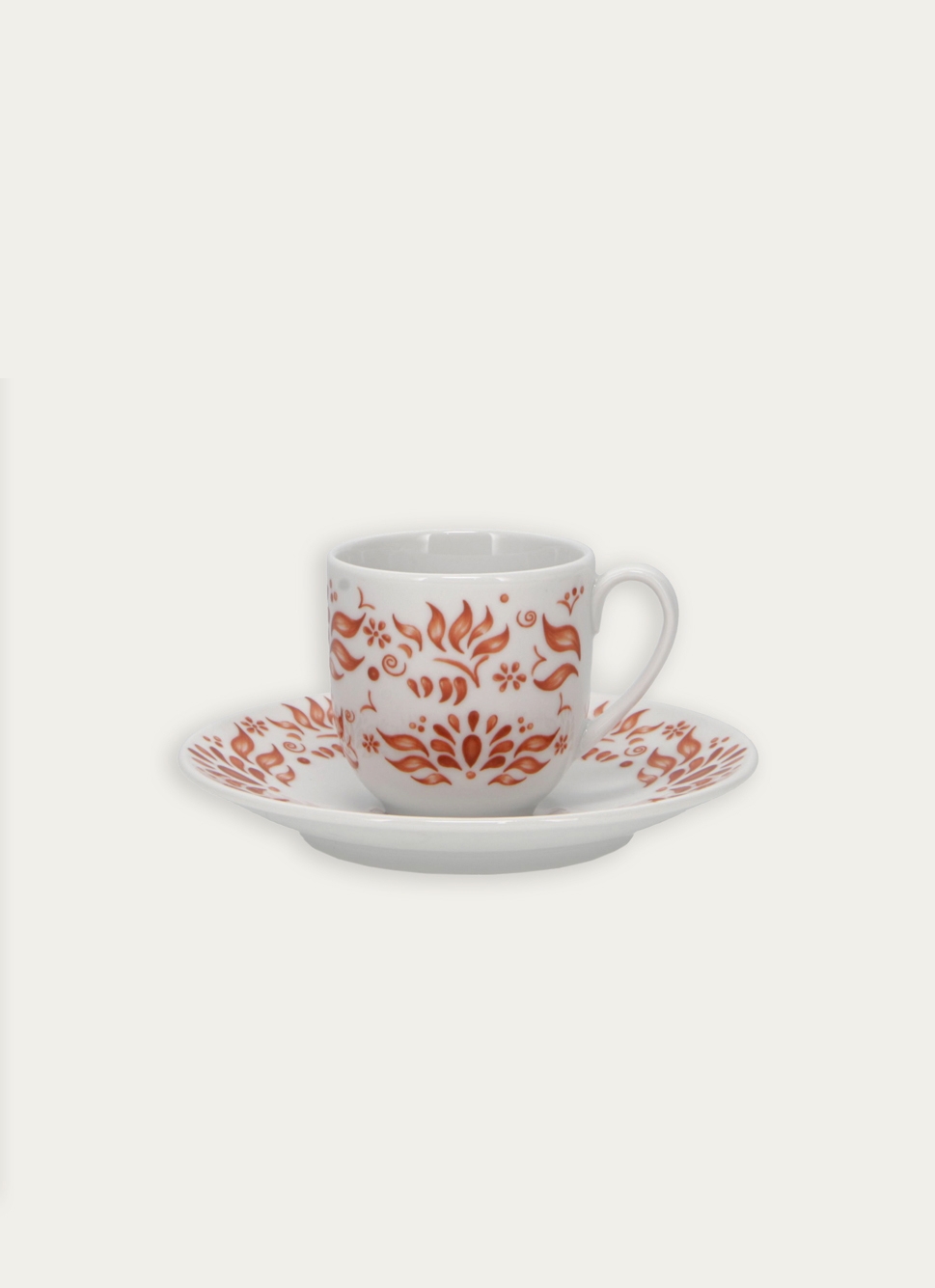 TASSE AVEC SOUCOUPE EN PORCELAINE BASQUE