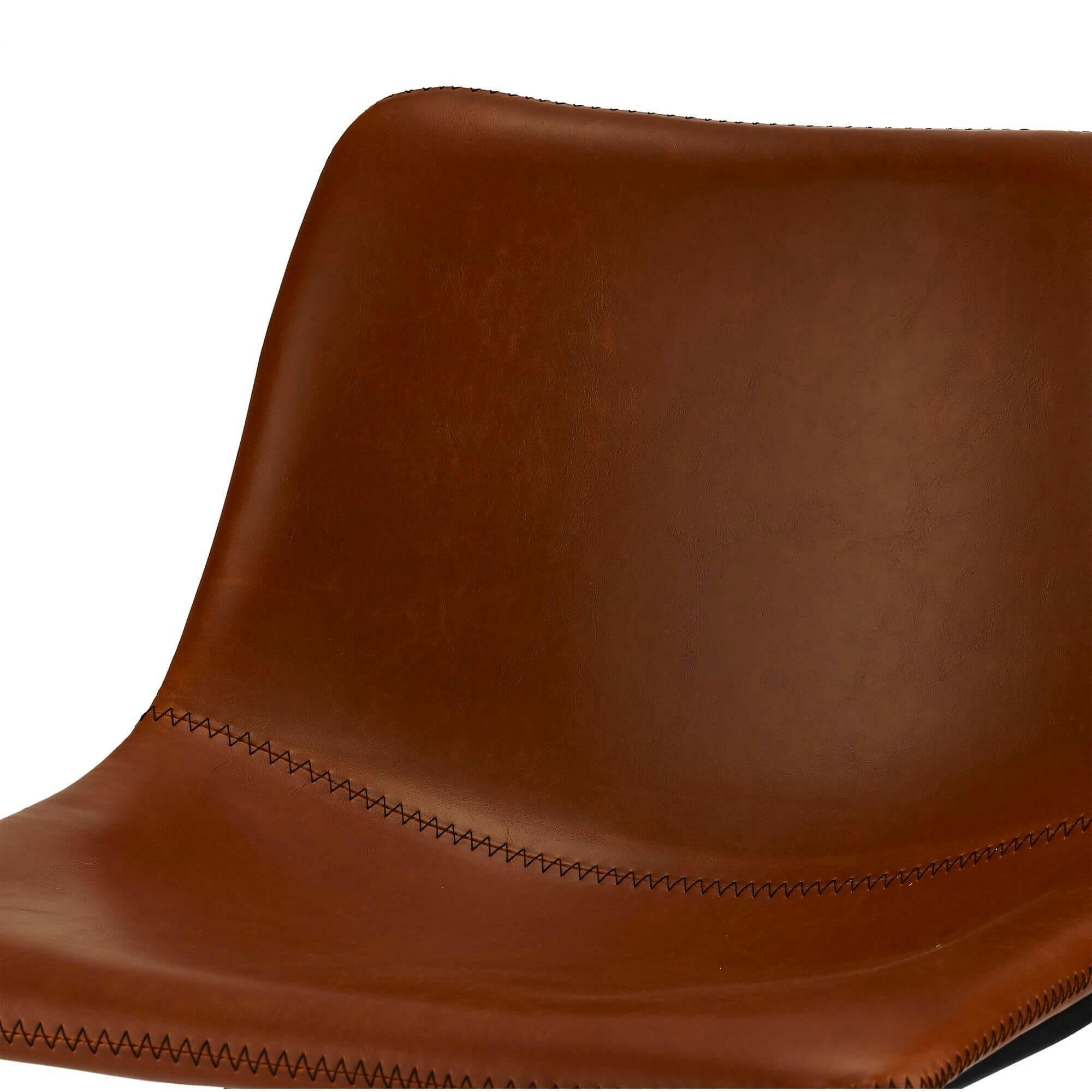 INDIANA - Lot de 2 chaise de bar en simili marron H72