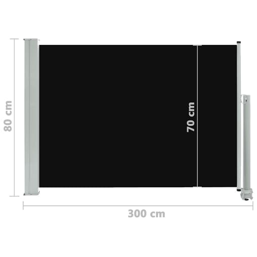 NNEVL Patio Retractable Side Awning 80x300 cm Black