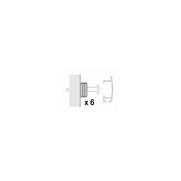 Clip pour fixation de cimaise déco, blanc vendu par 6 pièces