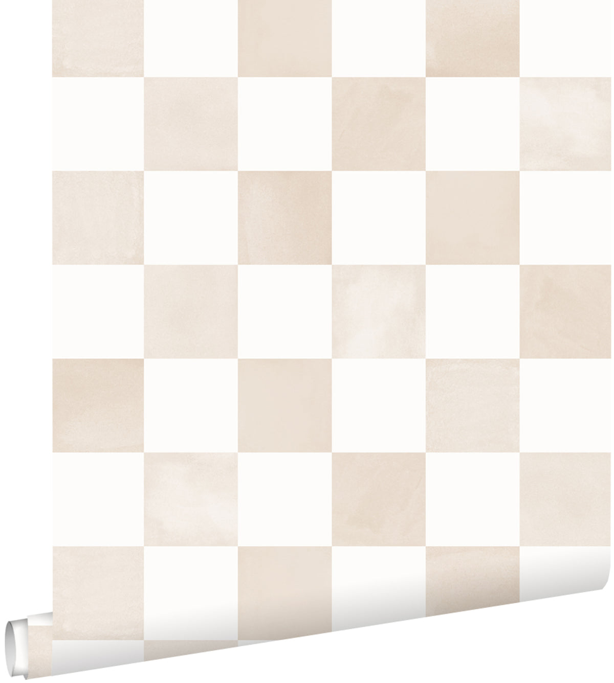 ESTAhome behang geblokt motief beige en wit - 53 cm x 10.05 m - 131291