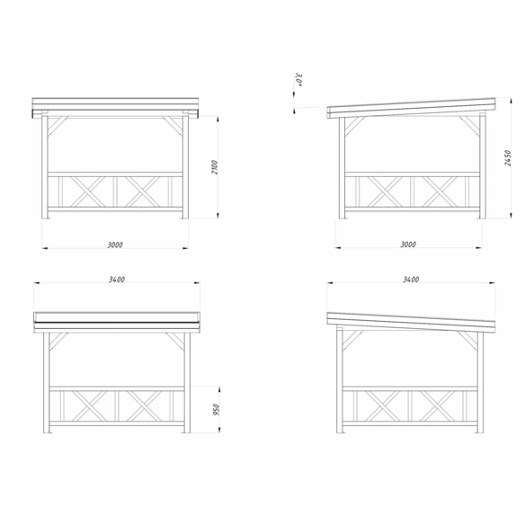 Pavillon »Lenna Set 301«, BxHxT: 300 x 245 x 300 cm