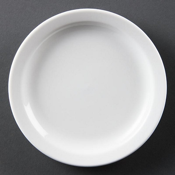 Assiettes à Bord étroit Blanches 200( )mm Lot de 12 Olympia