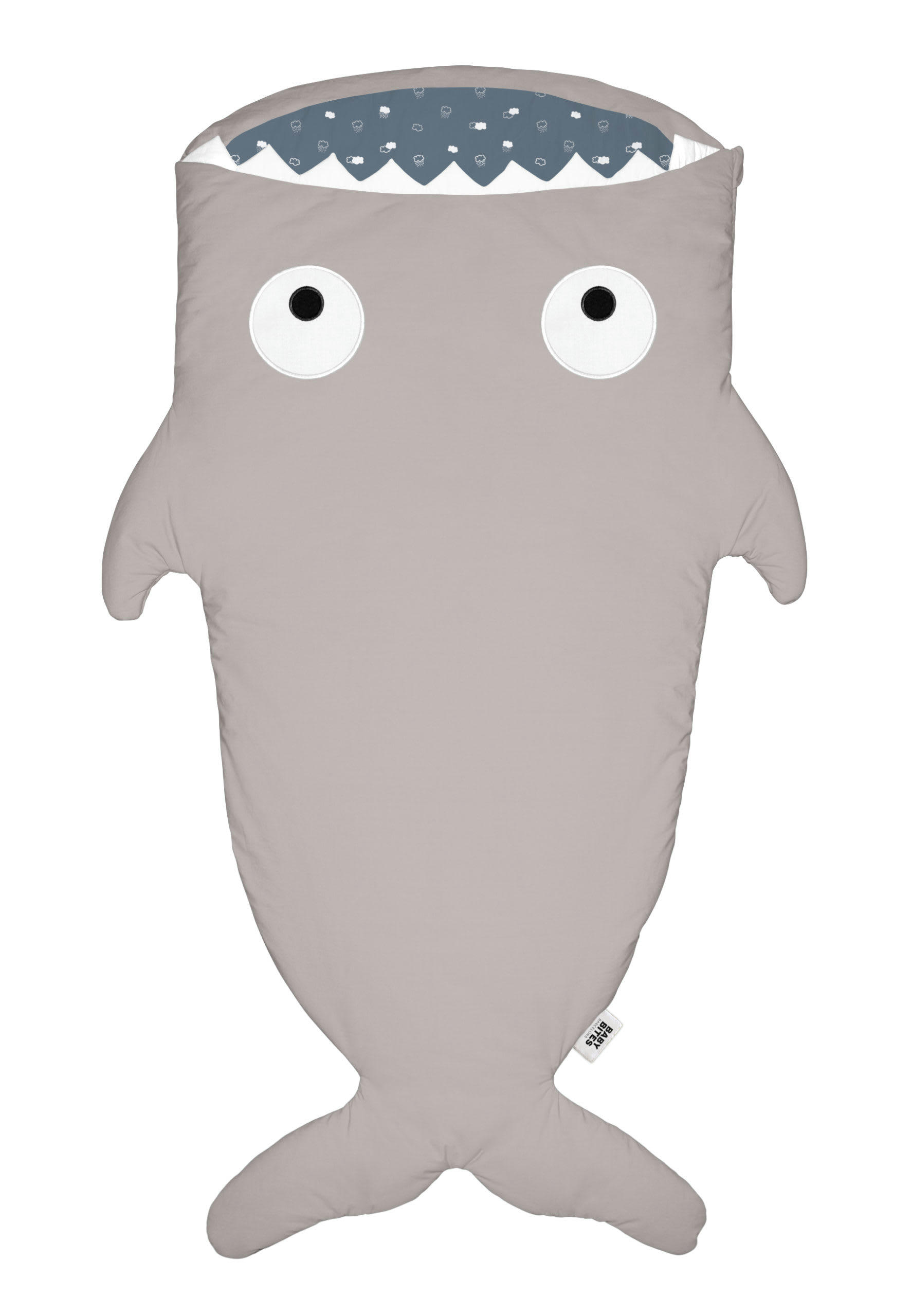 TIBURÓN - Sac de couchage Requin pour enfants 2-6 ans 100% coton Gris