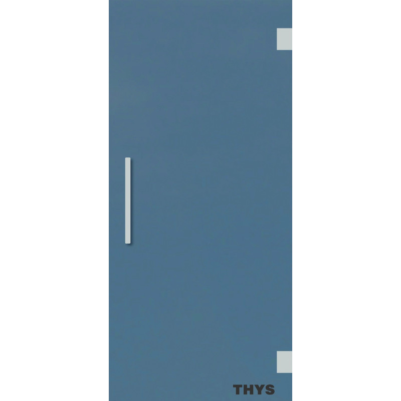 Porte en verre securit poignées et charnières en inox Thytan Everyway 93 x 230 cm gris fumé THYS