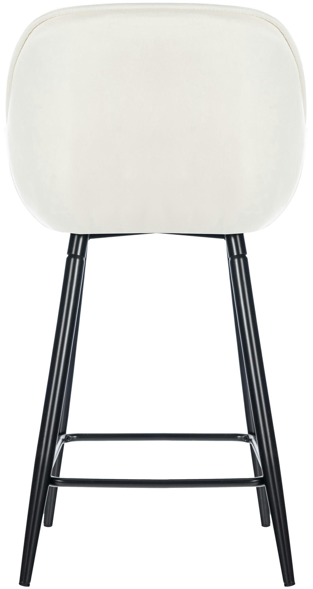 GIBSON - Lot de 2 Tabourets de bar Avec accoudoirs velours Crème