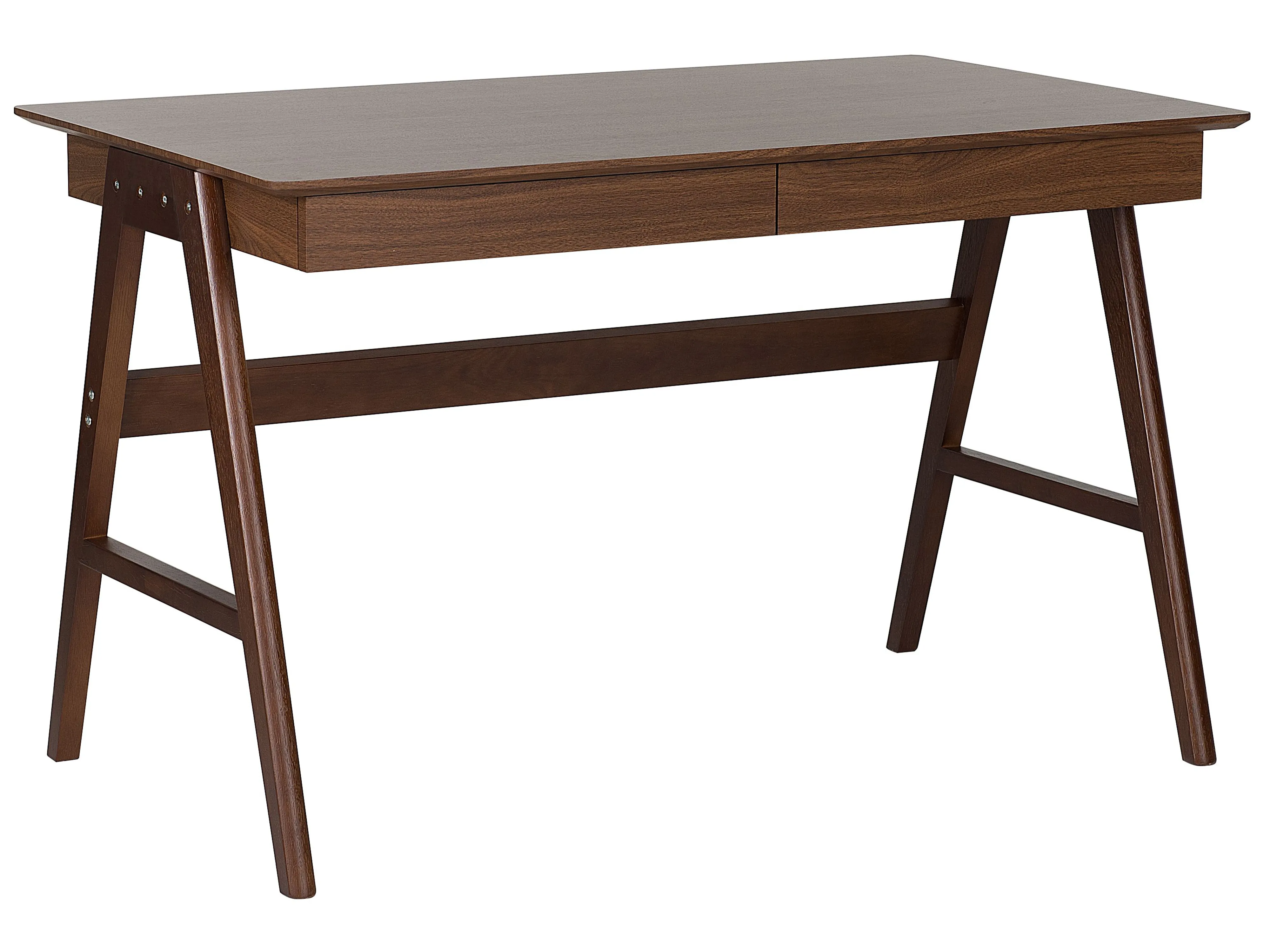 Home Office Desk SHESLAY Dark Brown 120 cm 70 cm with Drawers