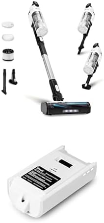 LEVOIT LVAC-200 Cordless Vacuum Cleaner, Black & White+ Replacement Battery, 2200mAh, Up to 50 Minutes Runtime