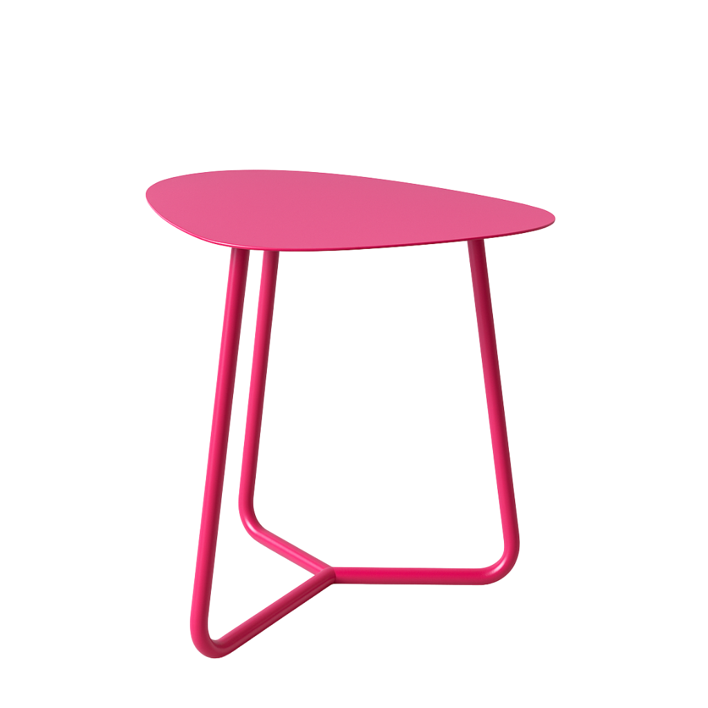Stolik Kawowy, Design, Metalowy, Różowy - TRÓJKĄT