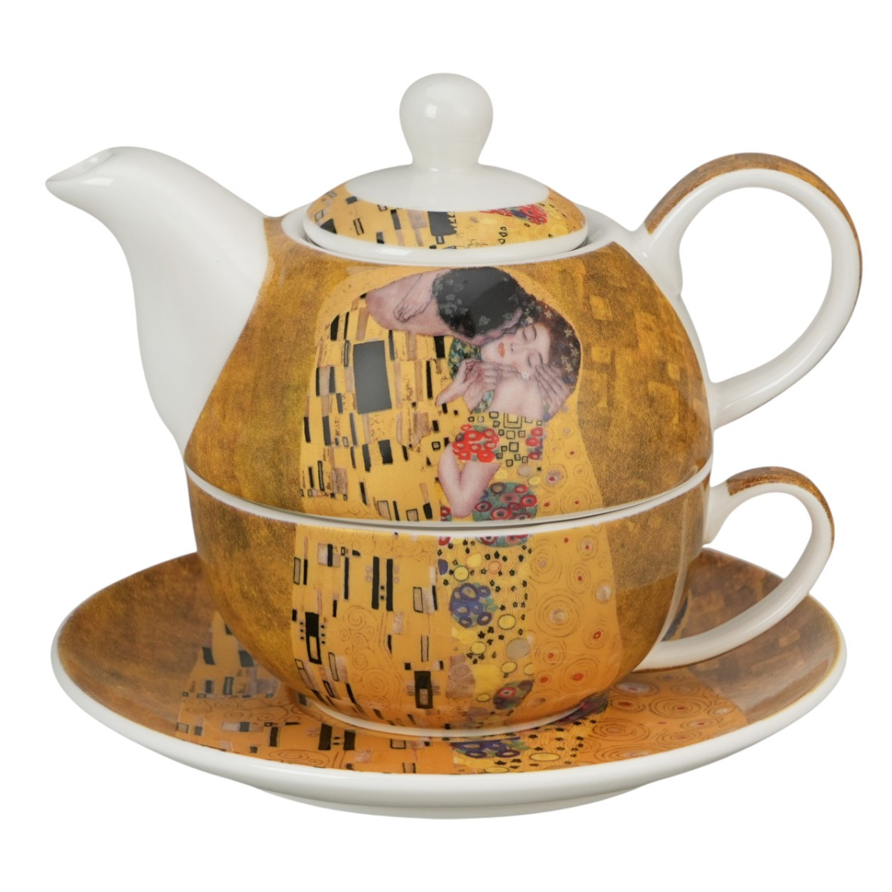 Filiżanka z dzbankiem THE KISS Gustav Klimt CLASSIC Porcelana 300/350ml