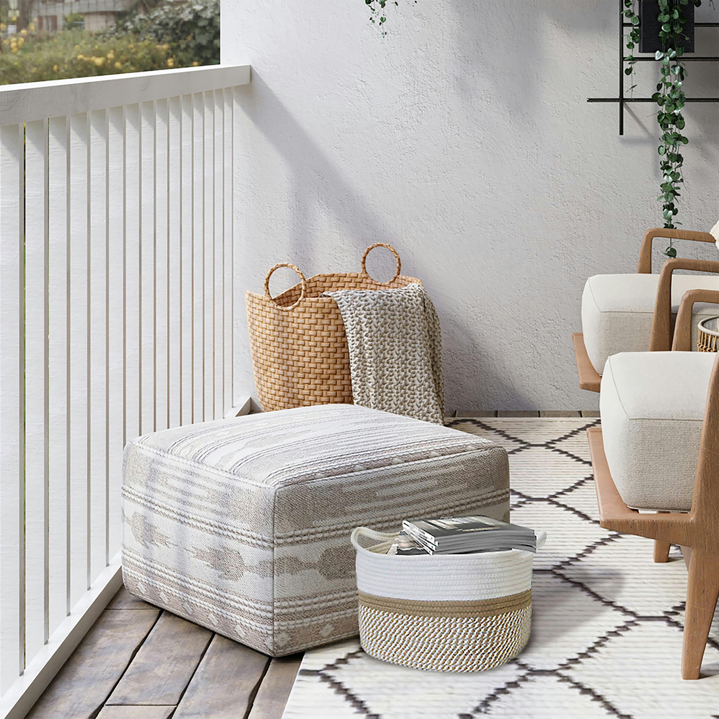 - Panier de rangement en corde blanc 34x28x24cm