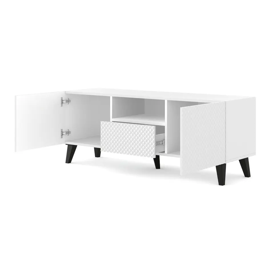 RTV-kast Ravenna PC 150 2D1S glanzend wit (fronten)