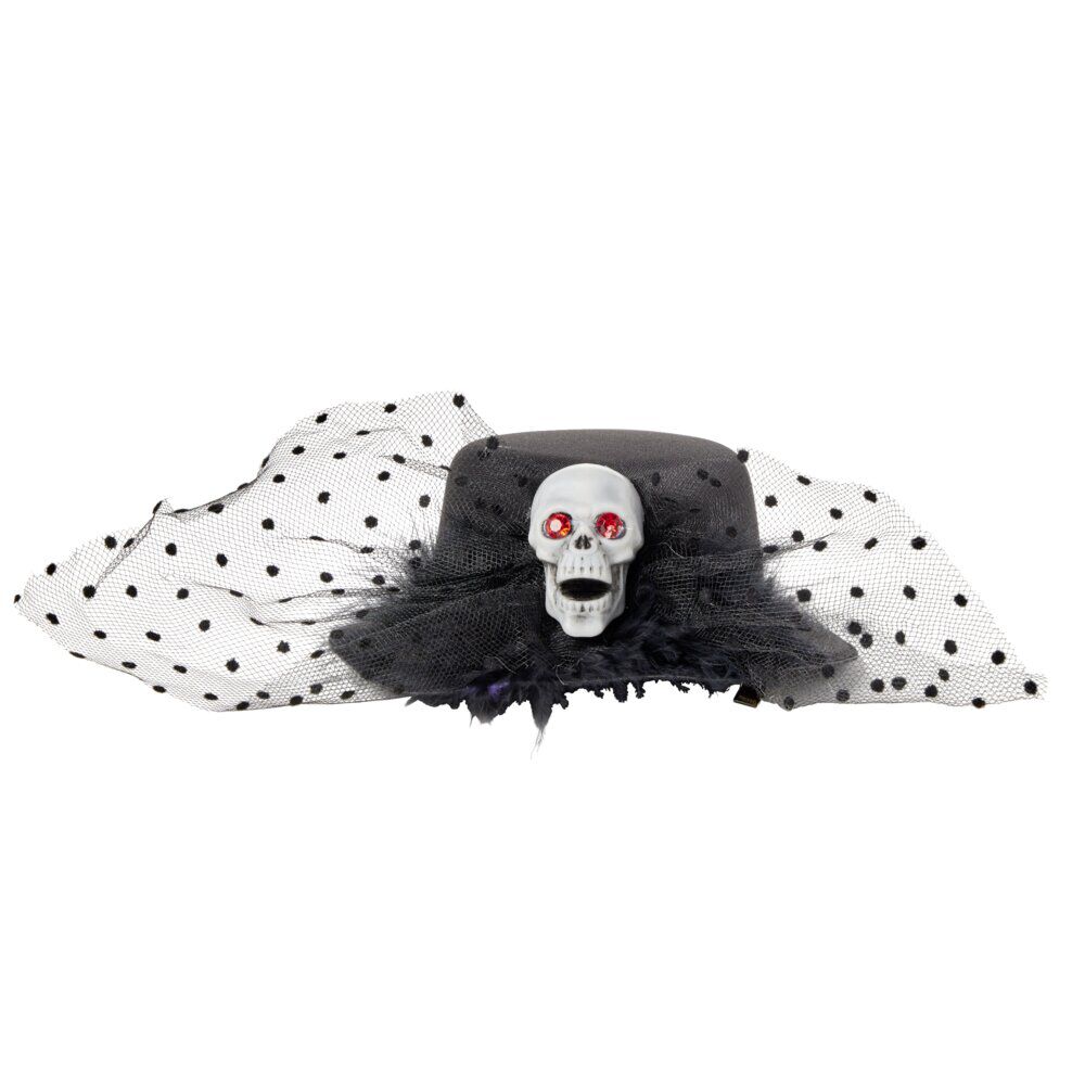Chapeau à pinces Halloween crâne noir