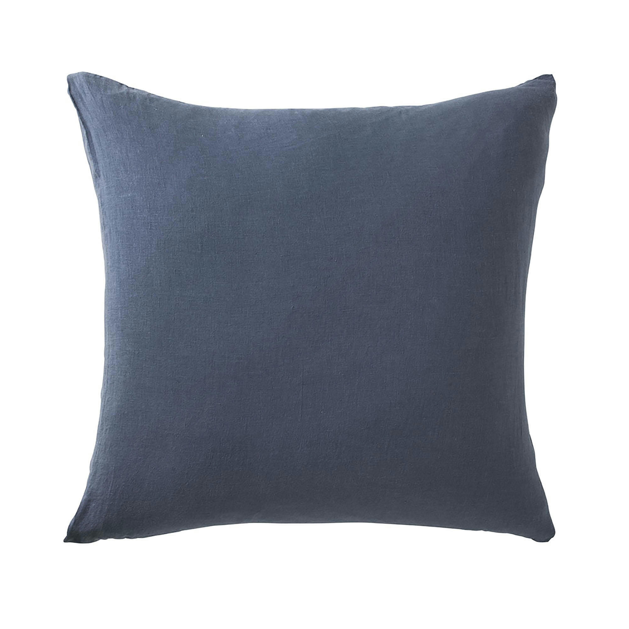 STONE WASHED - Taie d'oreiller lin lavé bleu nuit 65X65 CM