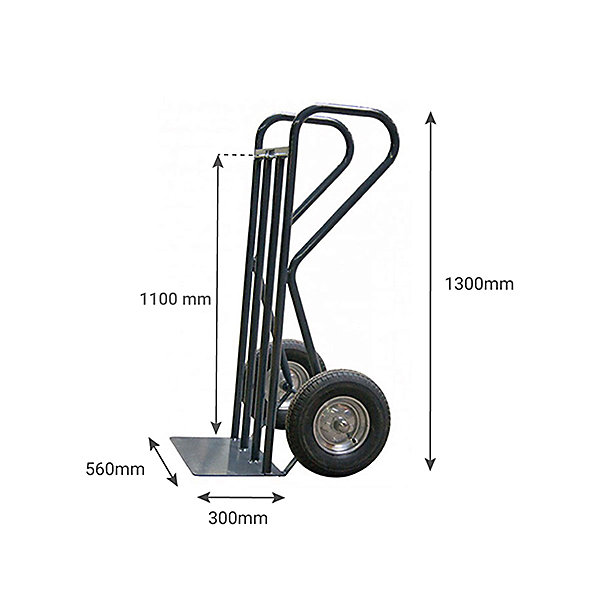 Diable acier charge 500kg BTP - Roues pneumatiques - 810007204
