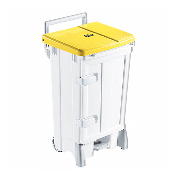 Collecteur à pédale 90 L   porte - couvercle jaune