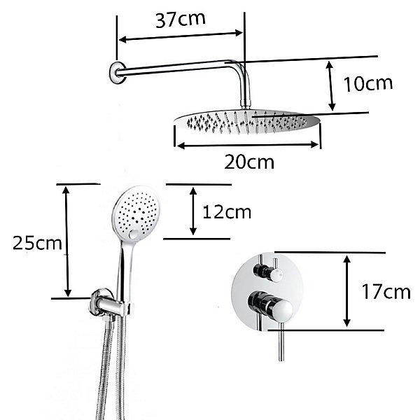 Kit de douche à encastrer LENA noir mat