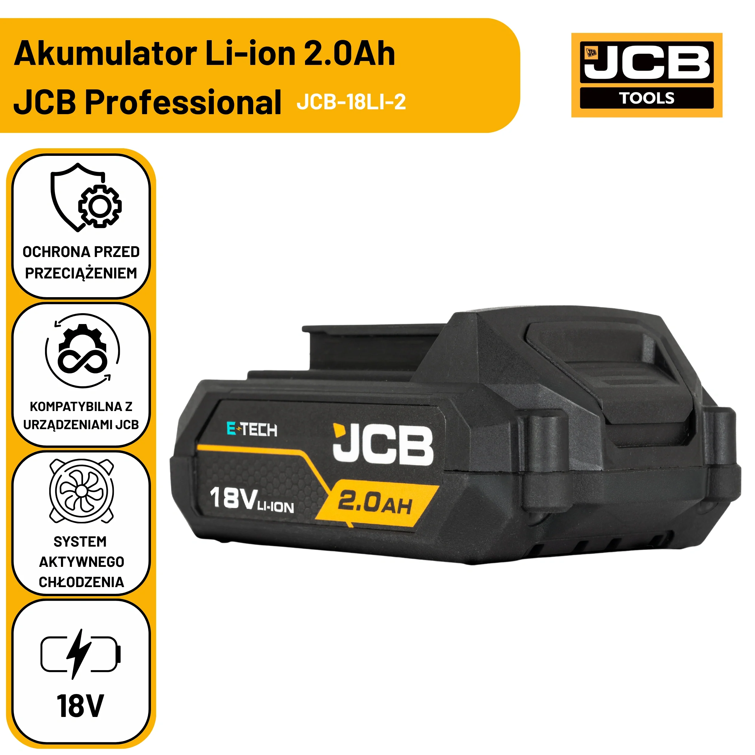 JCB Professional 18V Akumulator Li-ion 2.0Ah
