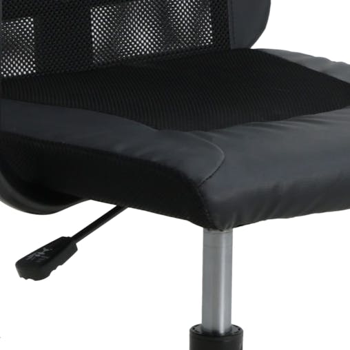 NNEVL Office Chair Black Mesh Fabric and Faux Leather