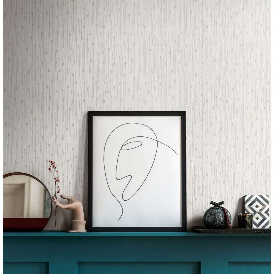 A.S. Cr&eacute;ation behang terrazzo cr&egrave;me, grijs en zilver - 53 cm x 10.05 m