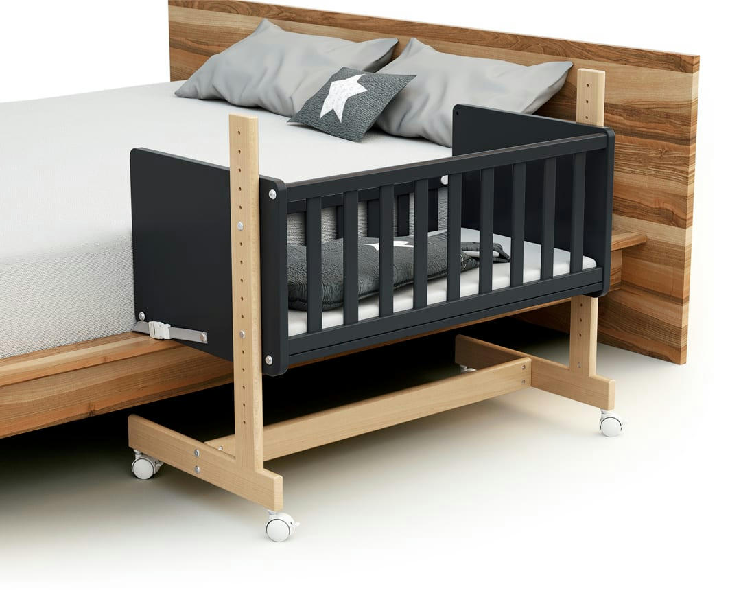 CONFORT - Berceau cododo gris graphite et hêtre verni