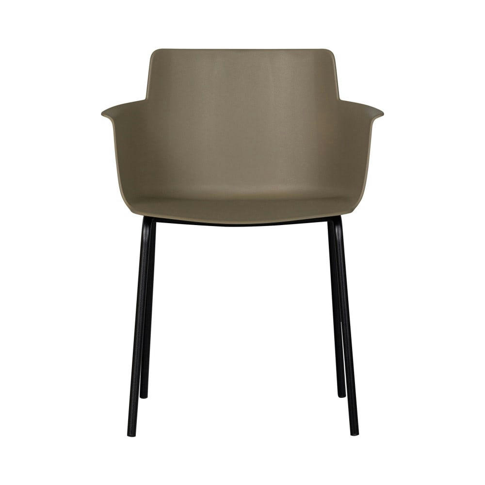 FOPPE - Lot de 4 fauteuils de table en plastique et métal taupe
