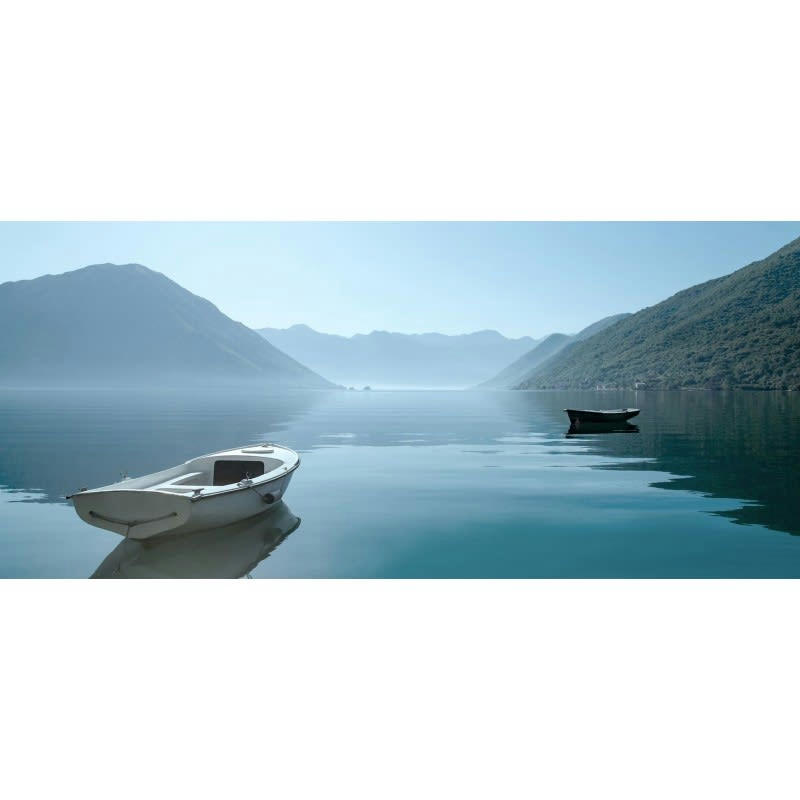 NATURE ÉVASION - Tableau sur verre synthétique paysage bleu 65x145 cm