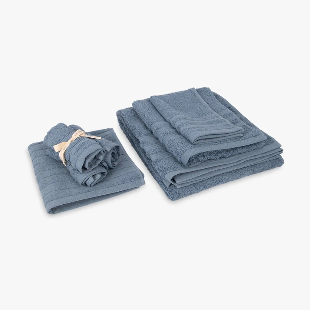 Conjunto Toalhetes de Algodão Azul 4EVERYDAY