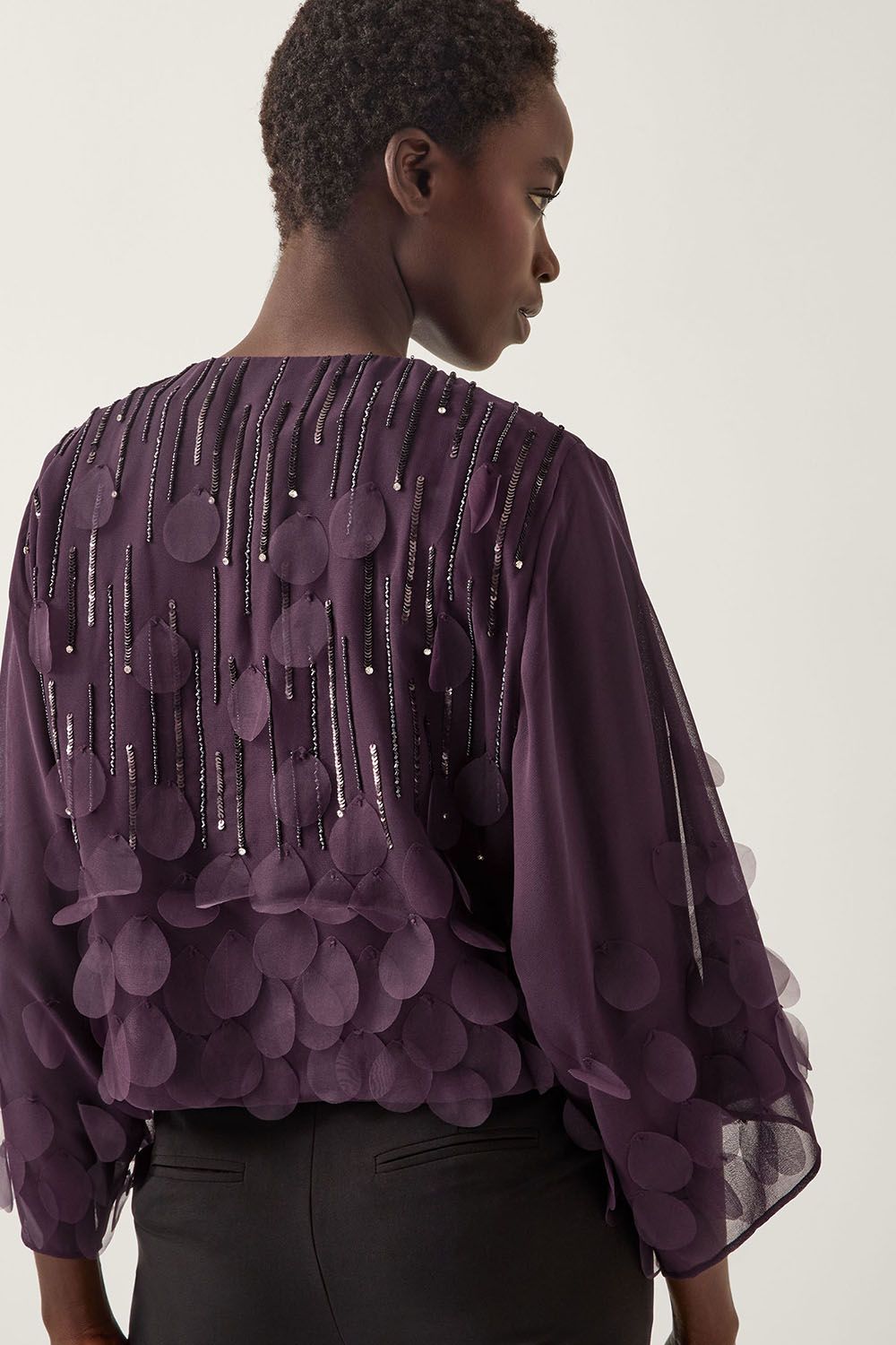 Monsoon Cassidy Sparkle Jacket Purple
