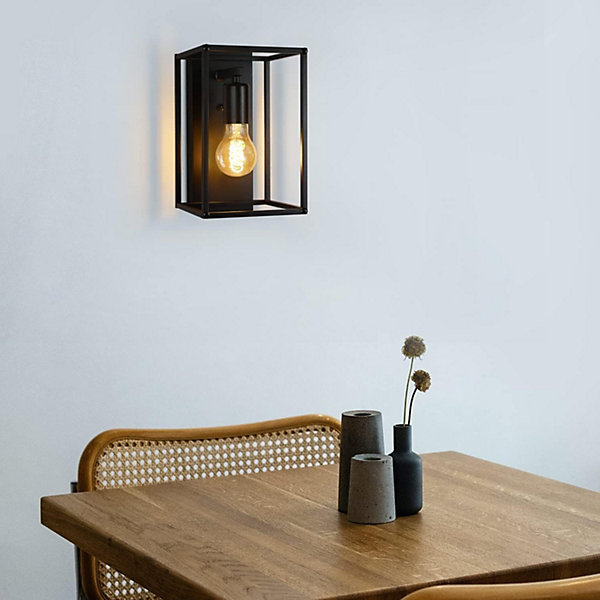 NETTLIFE Lampadaire LED salon 10W, noir, touch control, col de cygne