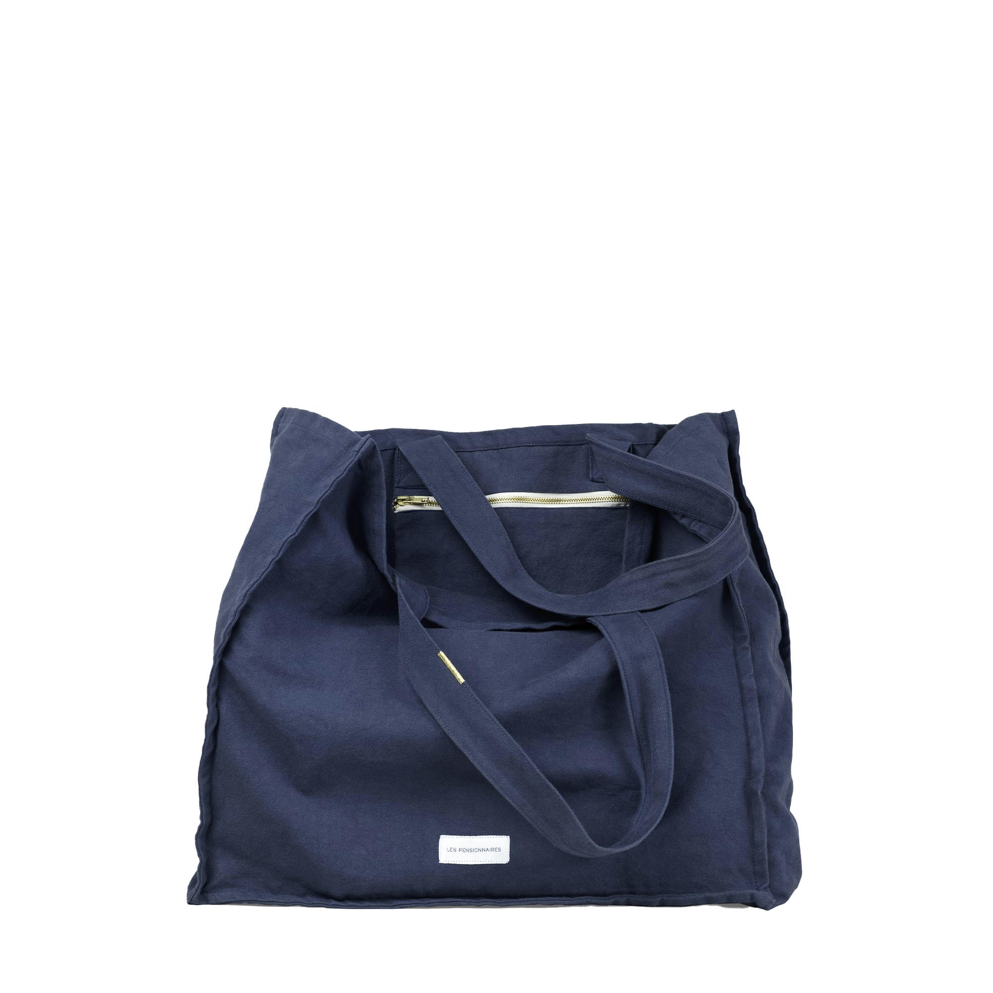 - Grand cabas en toile de coton bio bleu orage