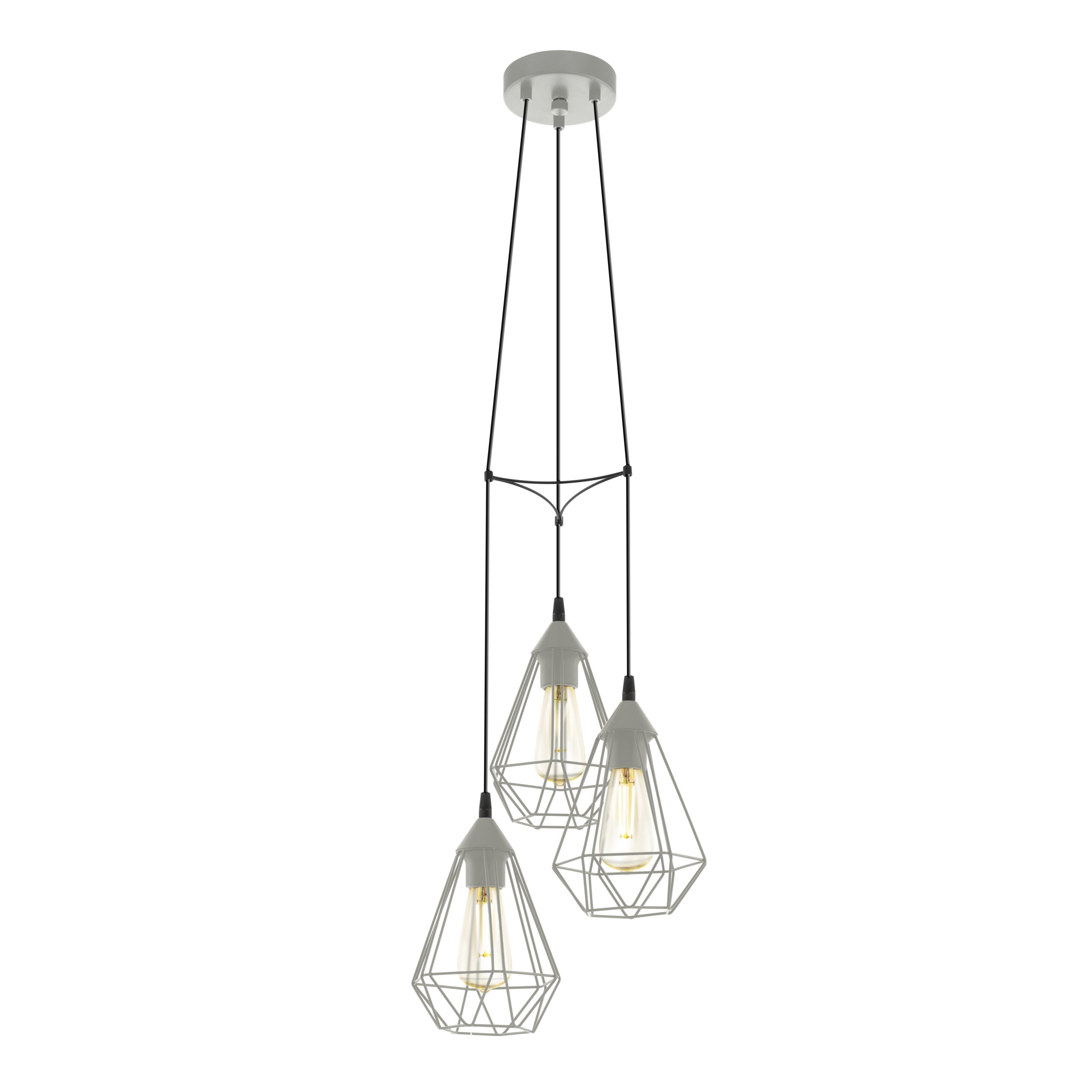 EGLO hanglamp Tarbes - 3xe27 - ø 31 cm - grijs