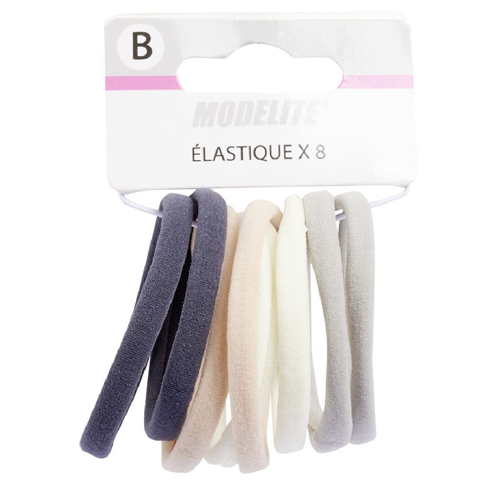 élastique mousse gris beige blanc x8
