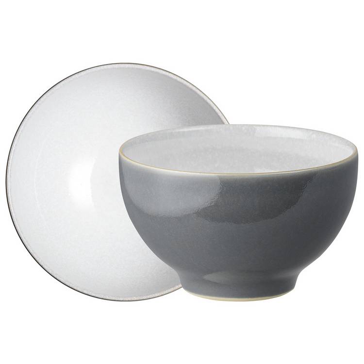 Denby Elements Set of 4 Stoneware Nibble Bowls - Fossil Grey