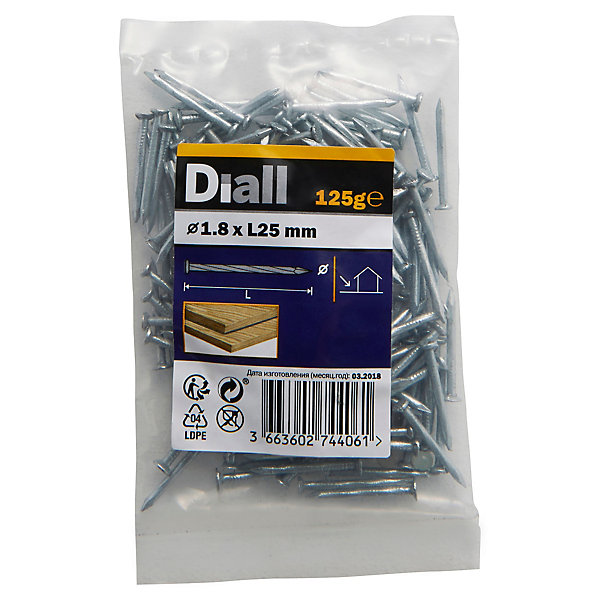 Clous torsadés en acier galvanisé 1,8x25 - 125g