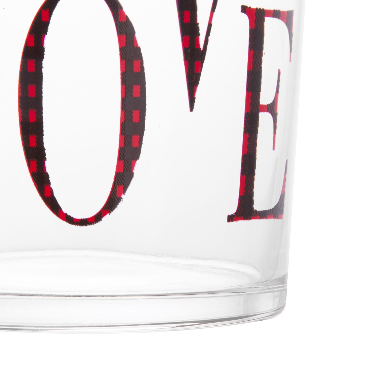 Bicchiere acqua Love tartan rosso Xmas Carol