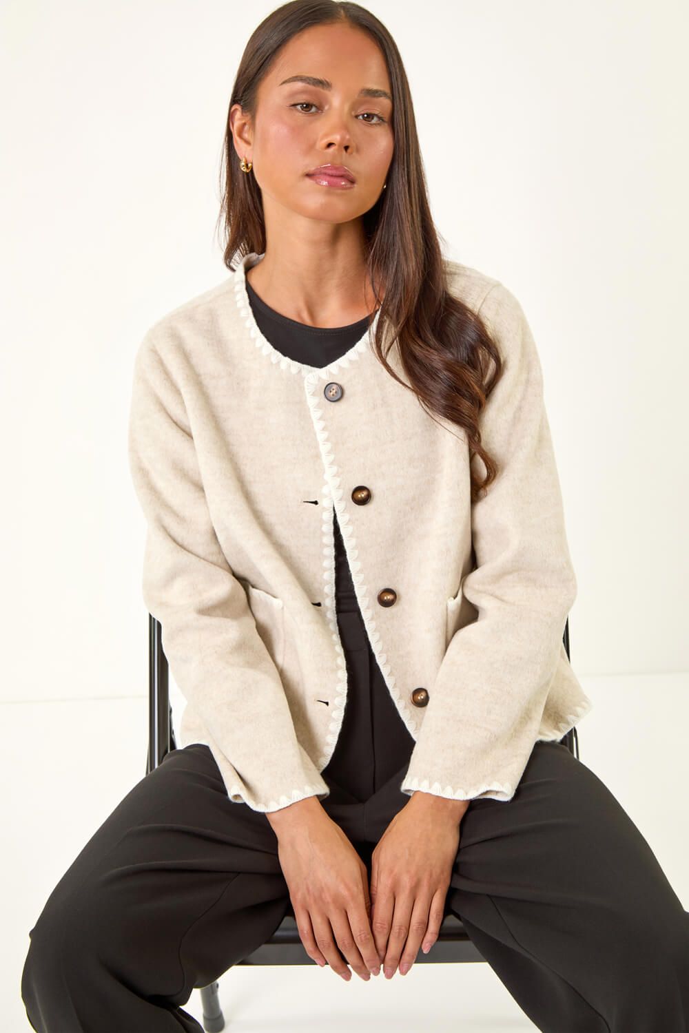 Roman Petite Blanket Stitch Jacket