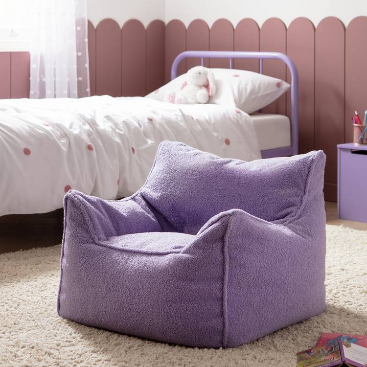 Kaikoo Kids Single Chair Boucle Bean Bag - LiLac