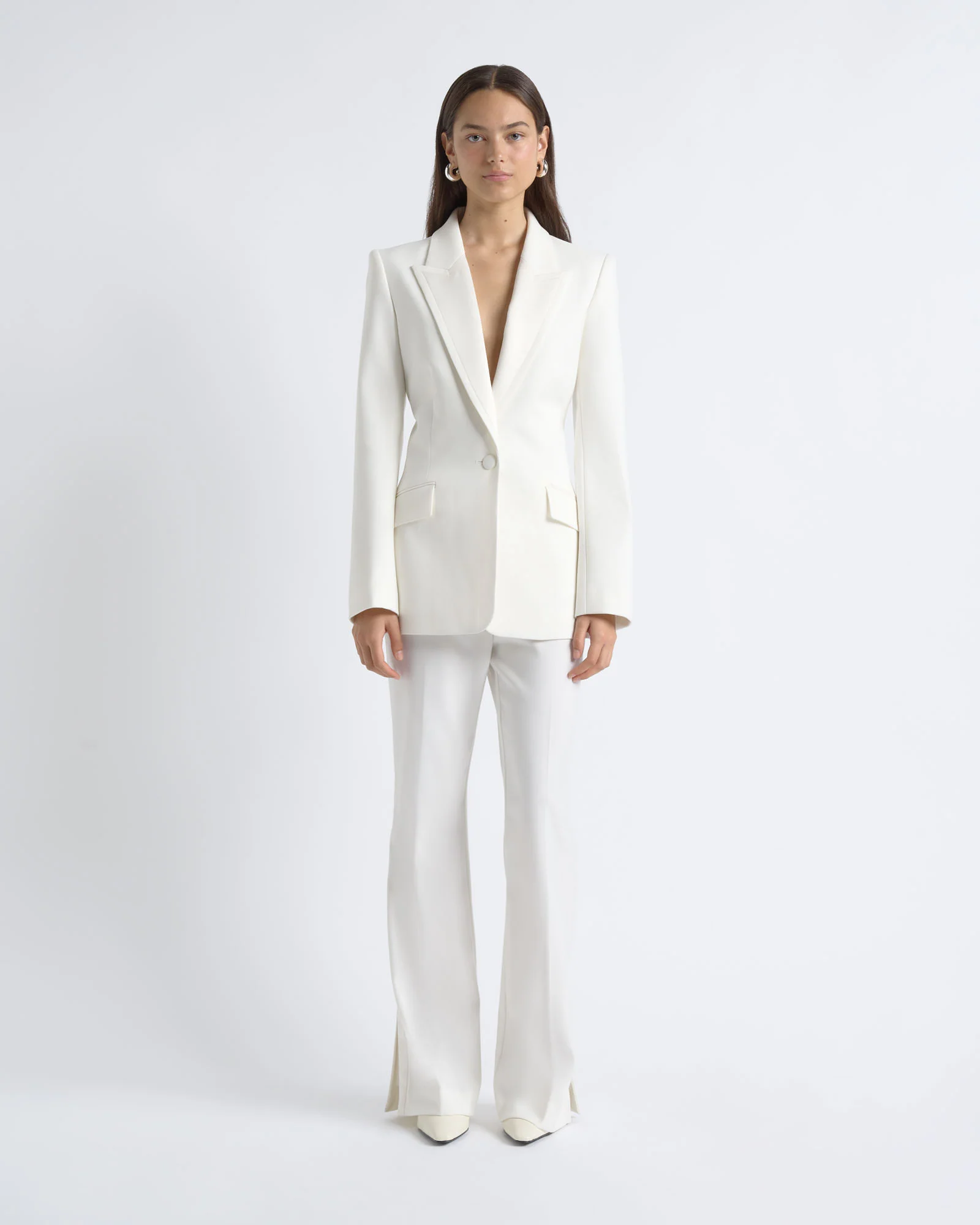 Single Breasted Satin Lapel Blazer