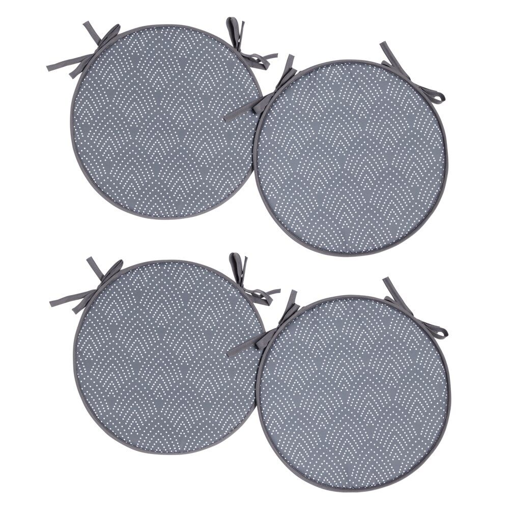 Galette de chaise ronde x4 avec motif Ø38cm (4 modèles)